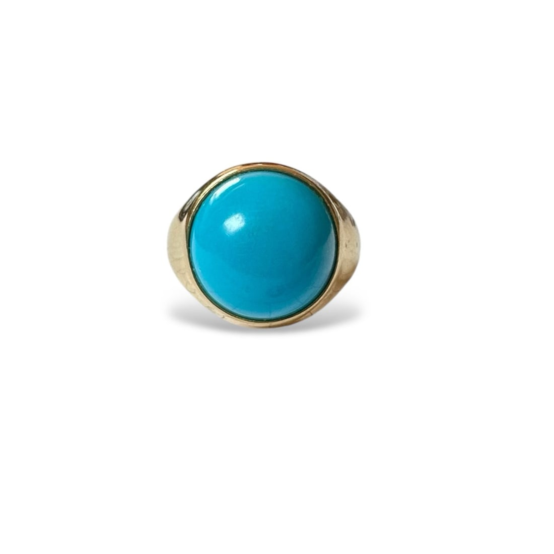 70s Made in Italy 8.7gr 18k solid gold Ring with Beautiful Turquoise (1 of 4)