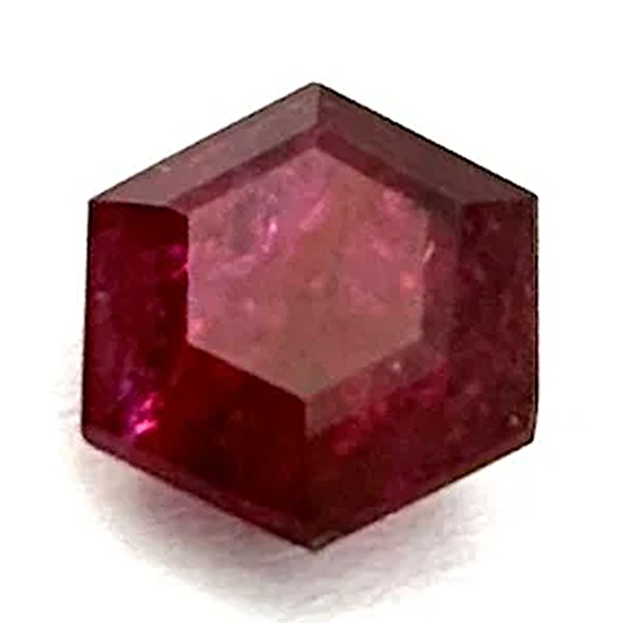 Loose Hexagonal Ruby Gemstone 1.43 ct, Untreated, 0.25" x 0.15" Compact Size (1 of 1)