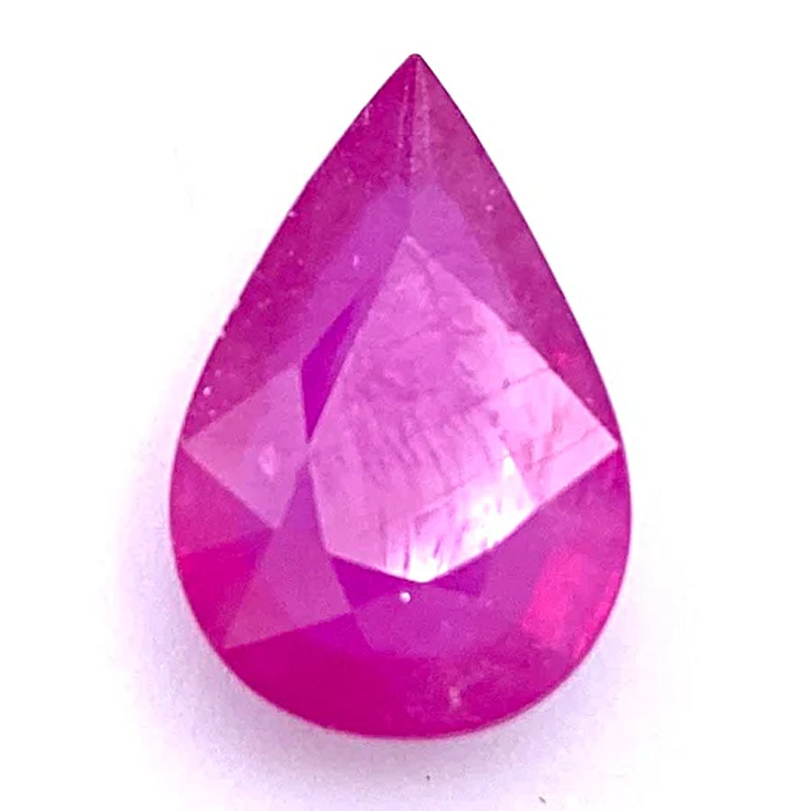 Striking Faceted Pear-Shaped Ruby Gemstone Weighing 13.66 ct,- Measurements 0.74" x 0.66" (1 of 1)