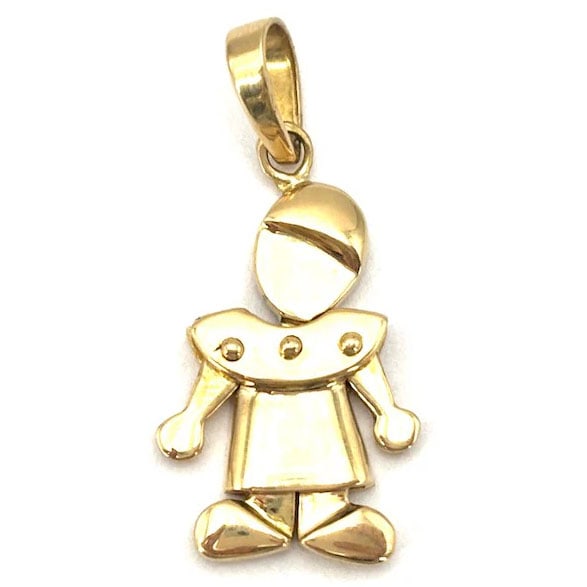Delightful 18kt Yellow Gold Jester-inspired Doll Pendant with Articulated Arms/Legs - Weight 4.67gr (1 of 4)