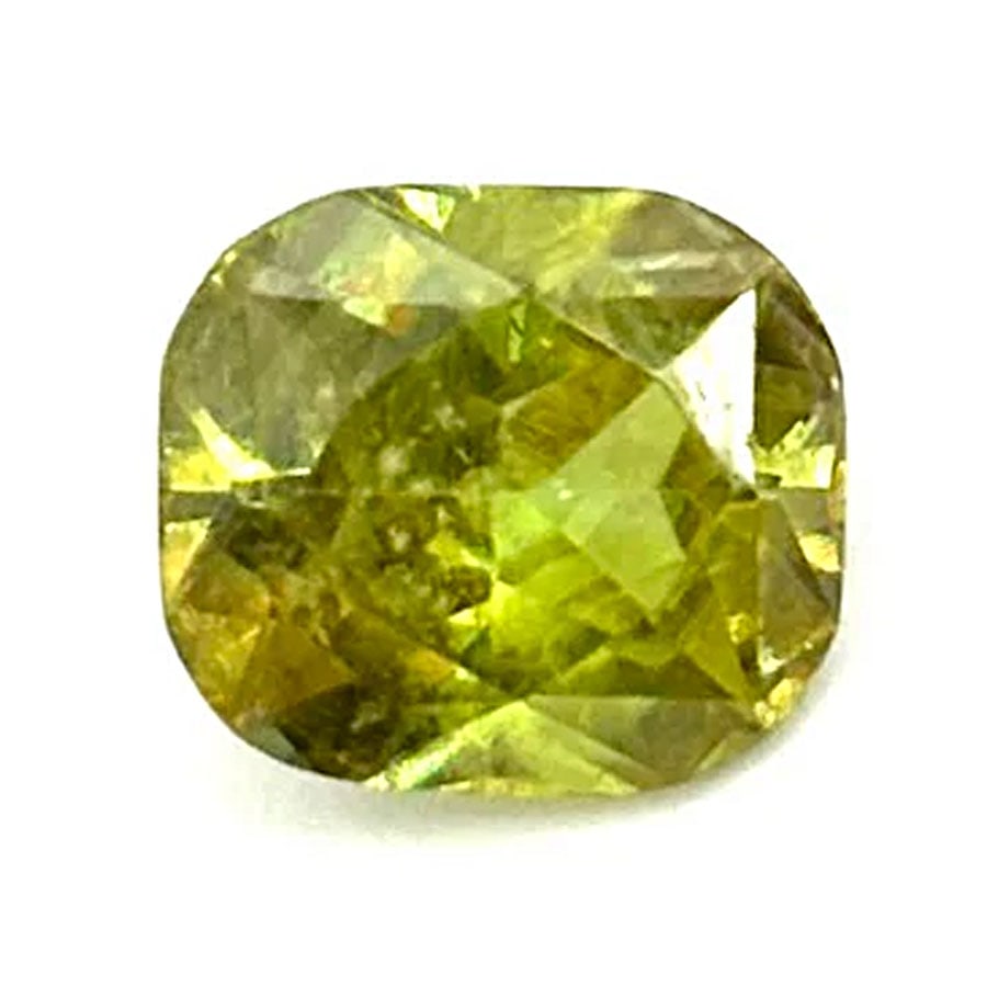Loose Cushion-Cut Sphene Gemstone with Faceted Finish, 2.61 ct (1 of 1)