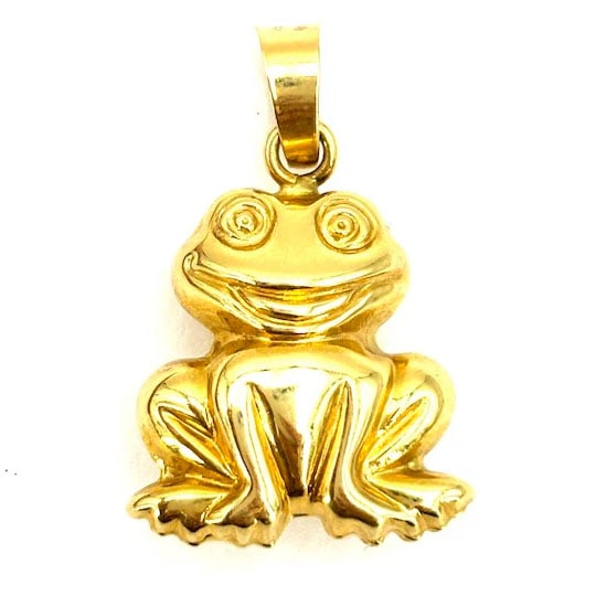 Whimsical 18K Yellow Gold Toad-Inspired Pendant, 3.71 gr (1 of 4)
