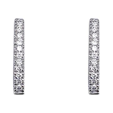 Delicate 18k White Gold Mini Crescent Earrings full of 0.20ct Diamonds, 2.00 gr (1 of 3)
