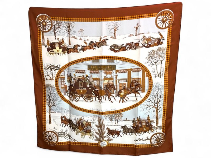 Hermes L?Hiver En Poste Silk Foulard 1975 (1 of 4)