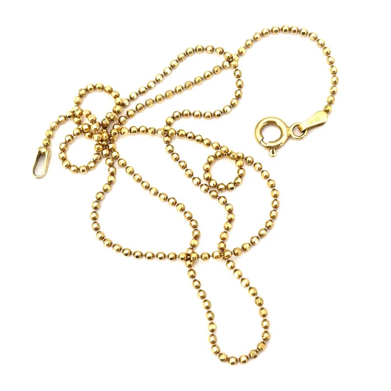 Stylish and Versatile Design for this Iconic 18kt Yellow Gold Bead Chain Necklace – 3.9gr (1 of 5)