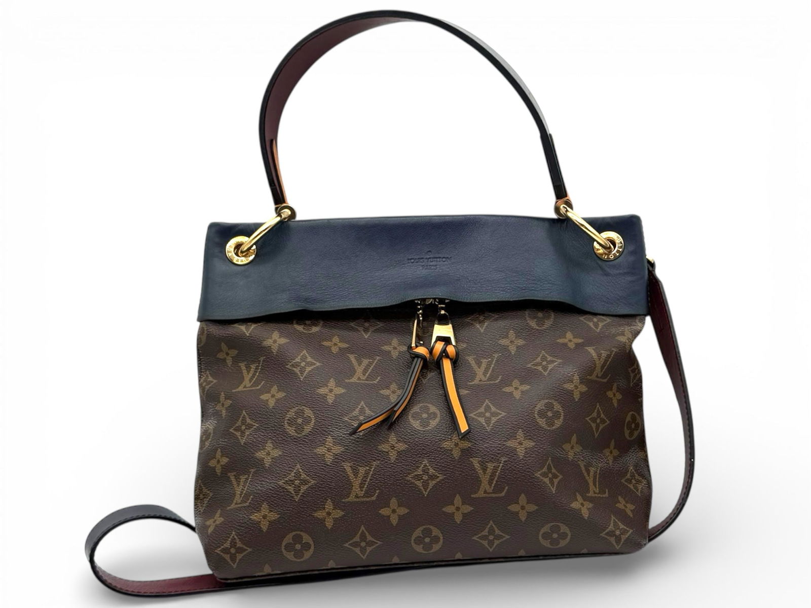 Louis Vuitton Tuileries Besace - Elegant Monogram Handbag with Chic Blue and Gold Details (1 of 8)