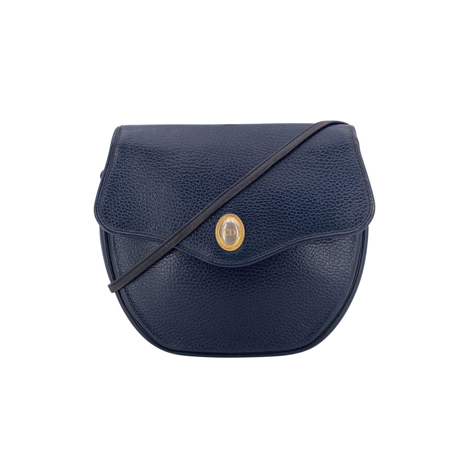 Dior Vintage Leather Crossbody Bag: This Christian Dior Vintage Blue Leather Shoulder Crossbody Bag is a charming expression of French elegance from the 1980s, a decade defined by refined silhouettes and statement Condition Rating: B -