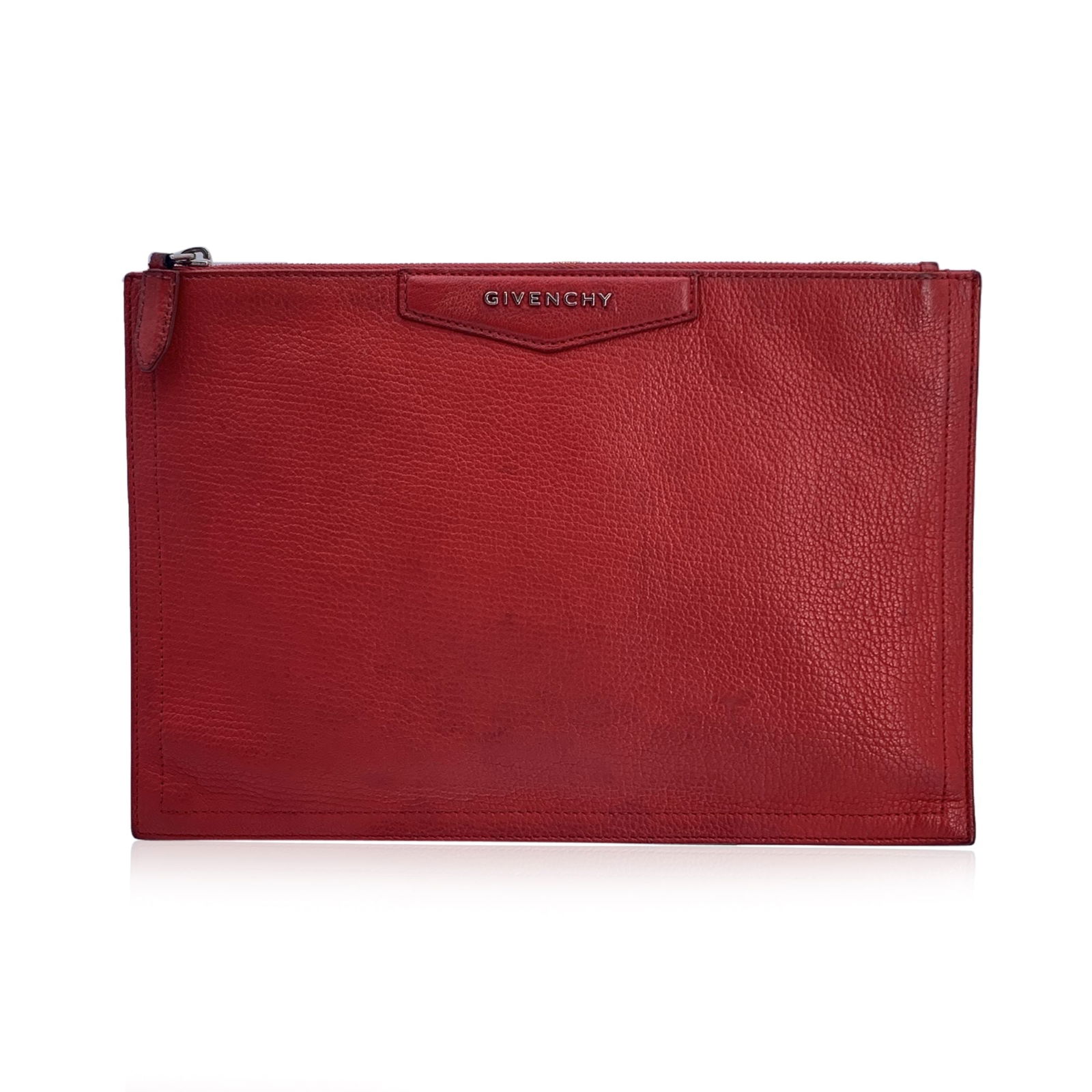 Givenchy Leather Clutch Bag Antigona: This beautiful Bag will come with a certificate of ity provided by third party ators. The certificate will be provided at no further cost. Givenchy 'Antigona' clutch bag, crafted in red leather. 