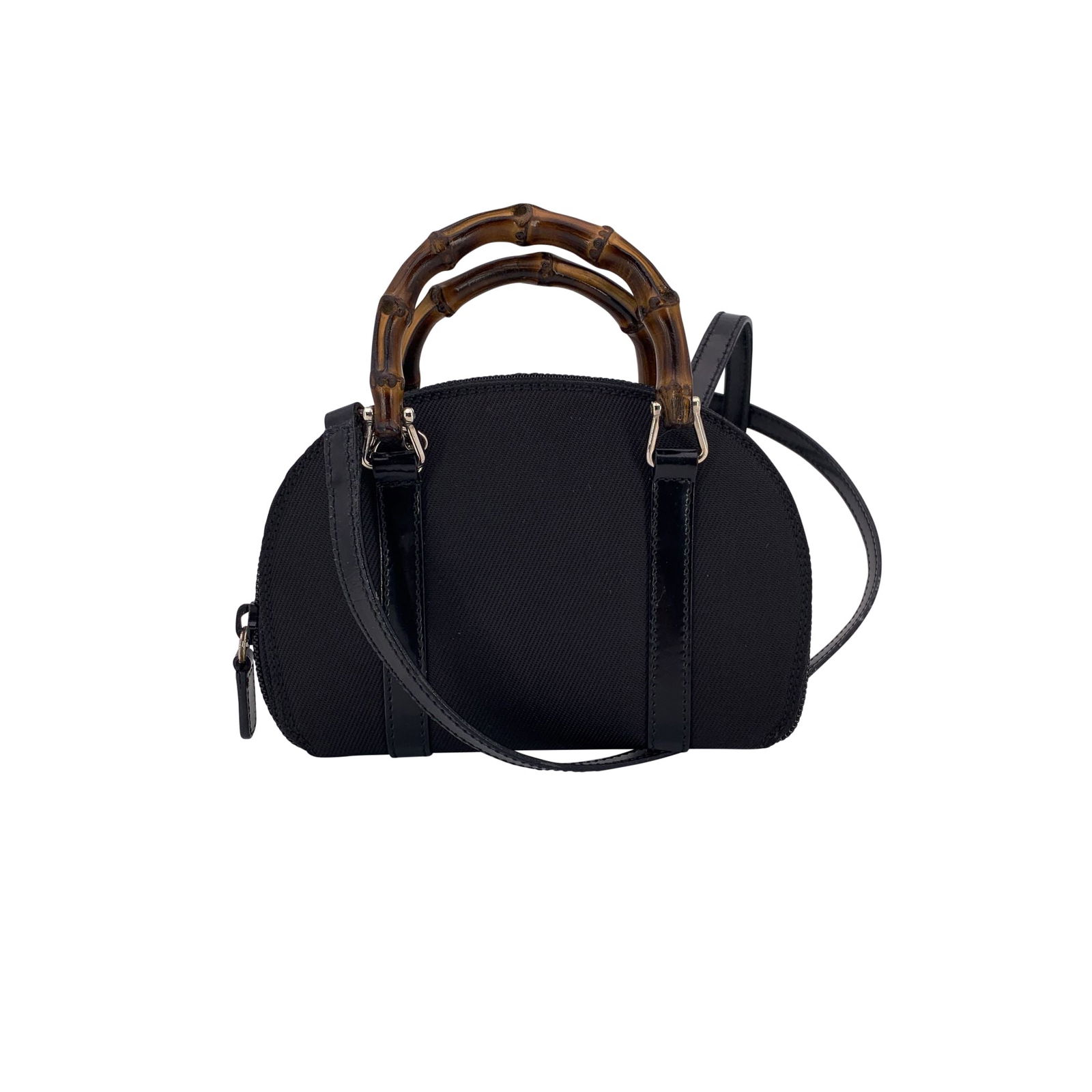 Gucci Cloth Wallet Bamboo: The Gucci Bamboo Mini Shoulder Bag Wallet on Chain is a refined and compact design that perfectly blends heritage and versatility. Crafted in black canvas, it features the house's iconic bamboo top ha