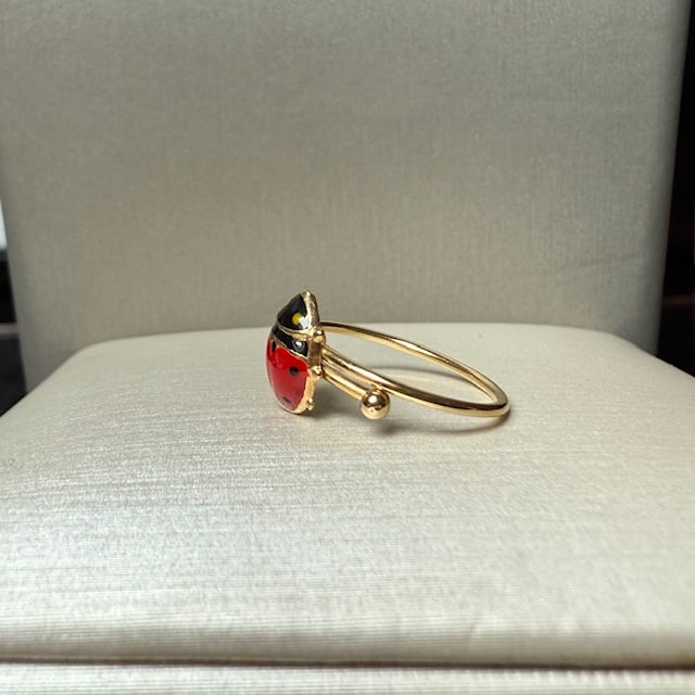 18K solid gold Ladybug kids Ring - 3