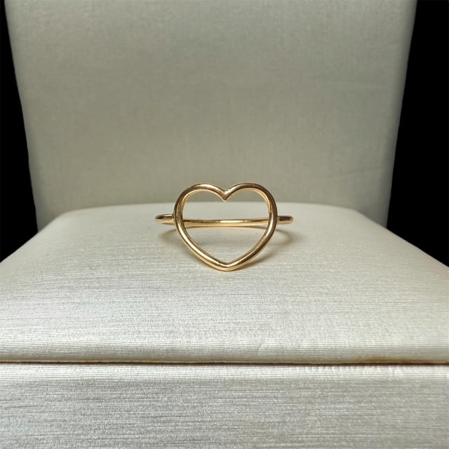 18K solid gold Heart Ring - 3