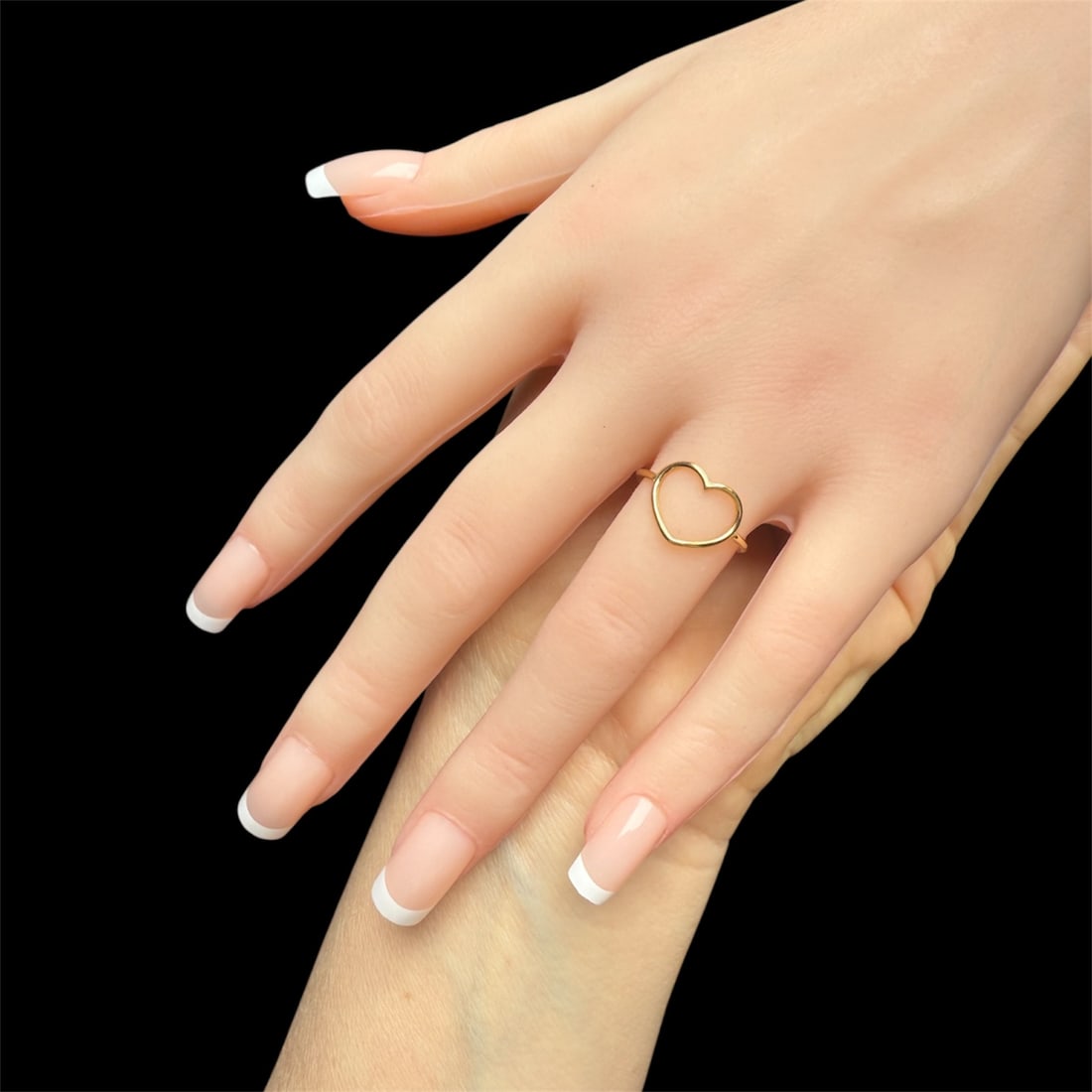18K solid gold Heart Ring - 5
