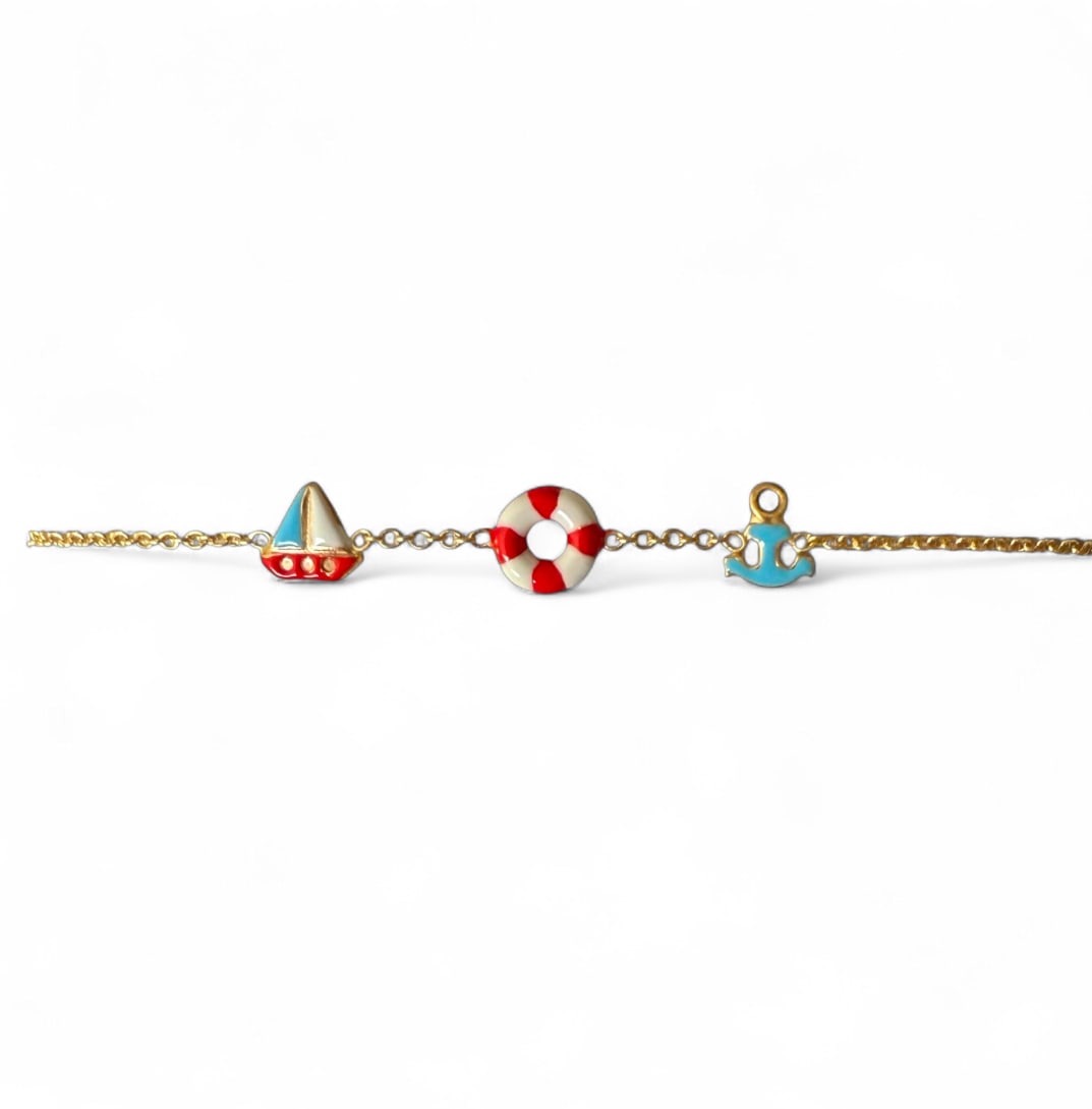 18k solid gold kids Bracelet made in Italy: 18k solid gold kids Bracelet made in Italy Length 5,5in weight: 1.9gr SKU: 1B
