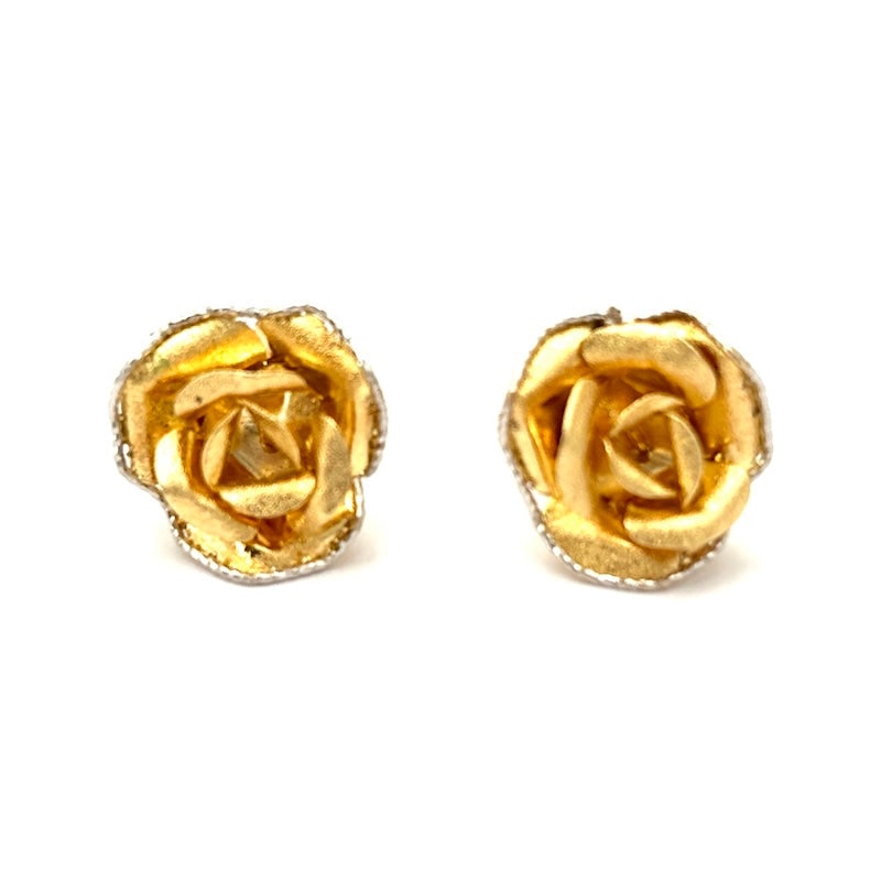 Rose earrings, lobe, yellow gold; 1.96 gr. (1 of 5)