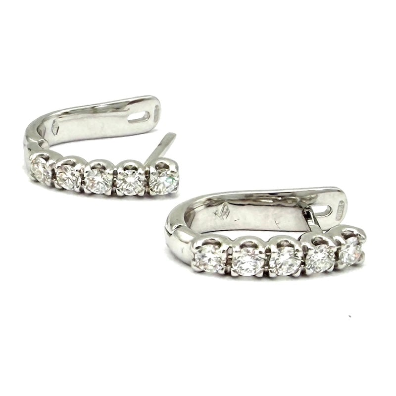 Hoop earrings, half-moon brilliants and white gold; 0.70 ct; gr 4.2 (1 of 6)