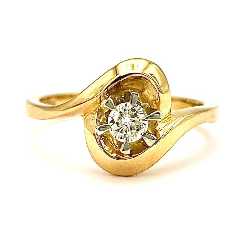 Vintage brilliant solitaire ring, yellow gold; 4.6 gr. (1 of 6)