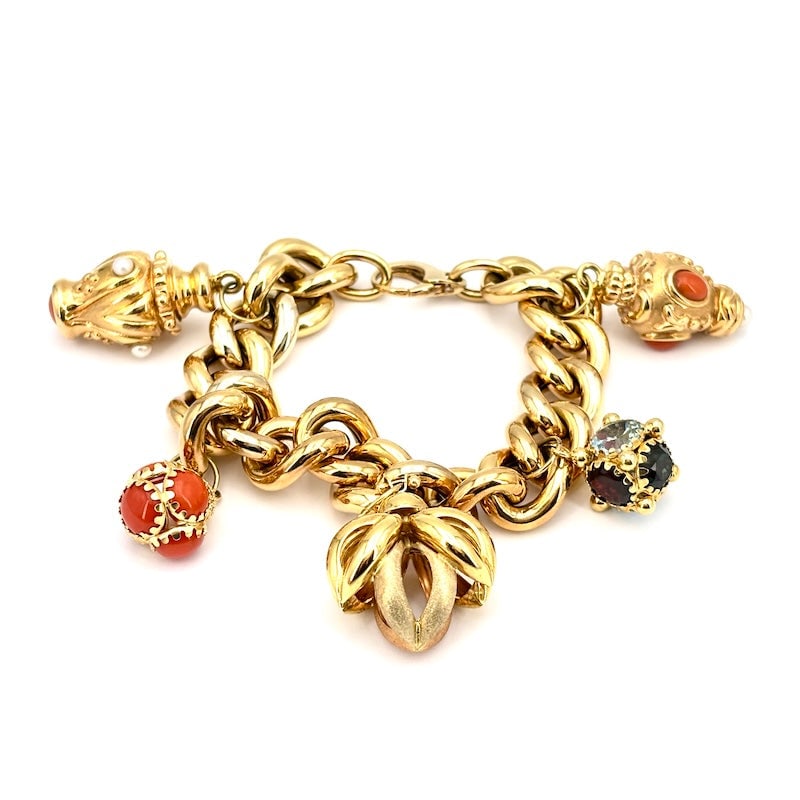 Mine charms bracelet, 18 kt gold; 37.74 gr. (1 of 12)