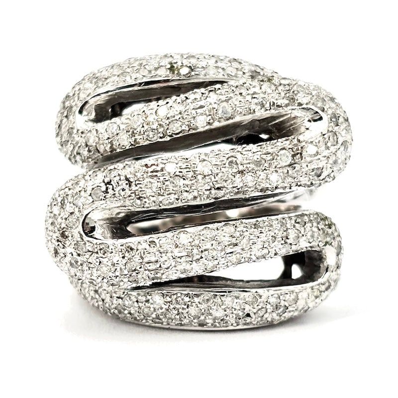 Maxi ring, diamonds and white gold; 22.4 gr. (1 of 7)