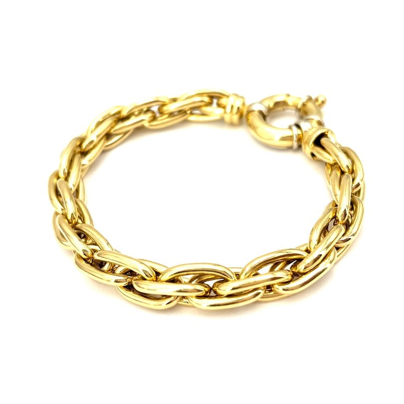 Yellow gold maxi chain bracelet; 26.72 gr - 21.5 cm (1 of 8)