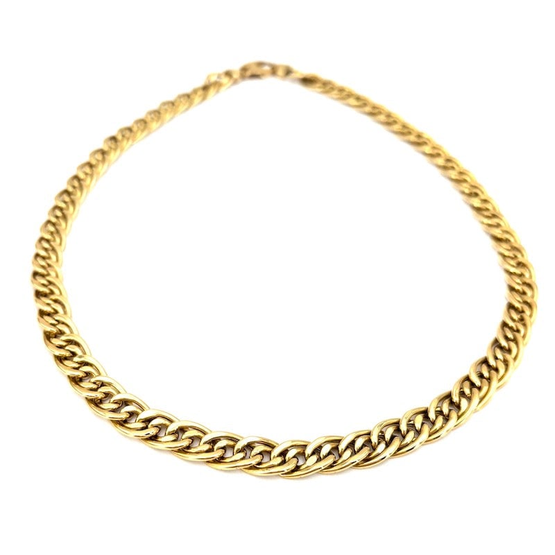 Double grumetta chain yellow gold, choker necklace; 29.9 gr - 45 cm (1 of 6)