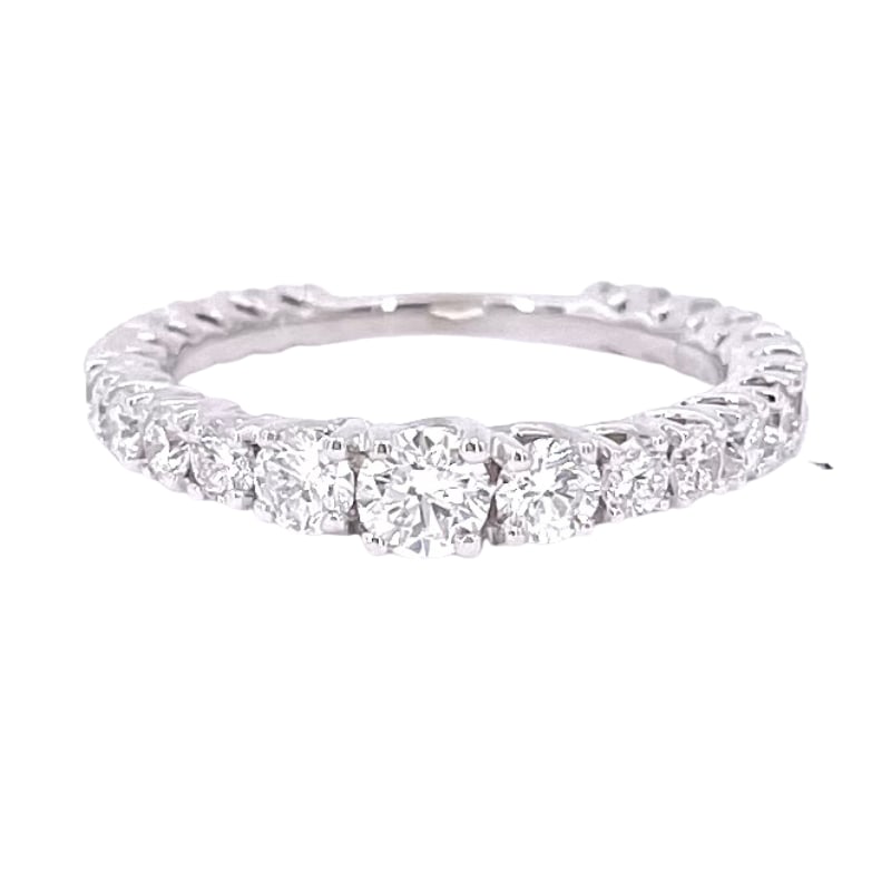 Scaled eternel ring brilliants 1.26 ct and white gold; 2.8 gr; size 14: A timeless dream of diamond eternel ring, in the sought-after variant with scaled diamonds. White riviera/eternel ring, universal, eternal and immortal! Our company's certification is available for fr