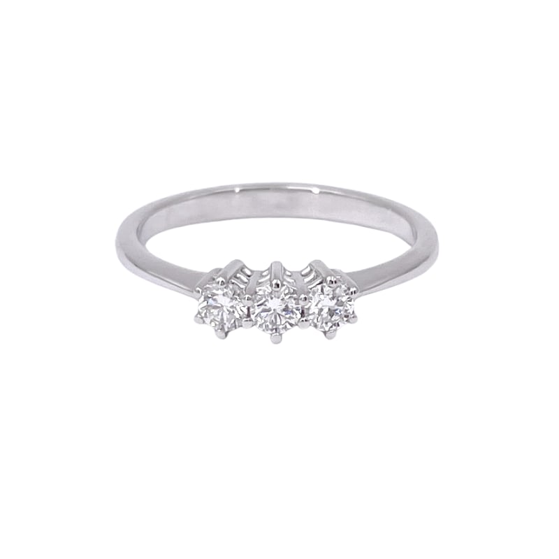 Trilogy ring brilliants and gold - 0.30 ct; 2.56 gr (1 of 8)