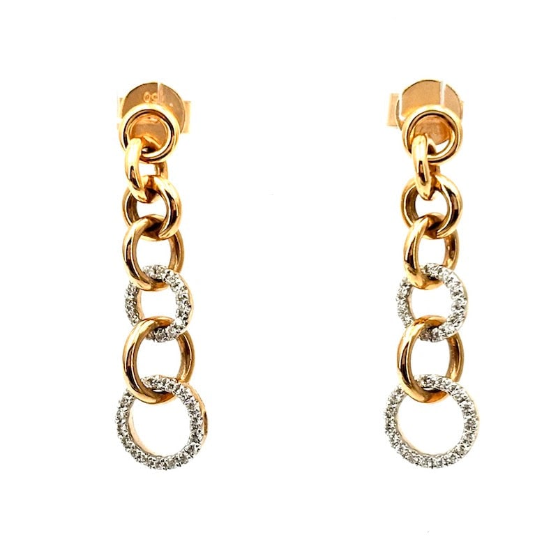 Brilliant chain and rose gold pendant earrings - 0.23 ct; 5.25 g (1 of 6)