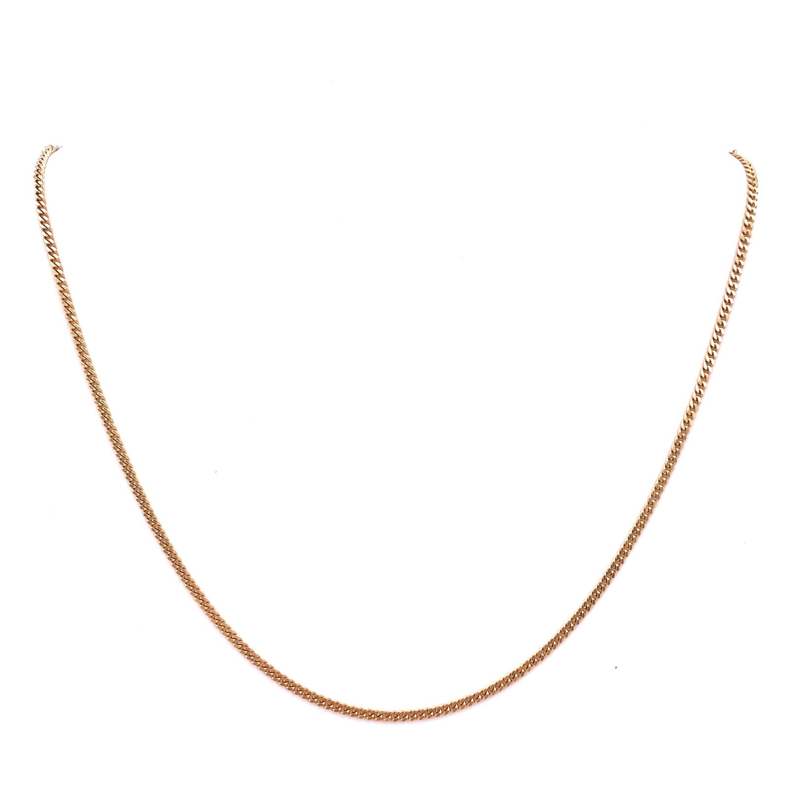 Yellow gold groumette chain necklace; 44 cm, 7.11 gr. (1 of 4)