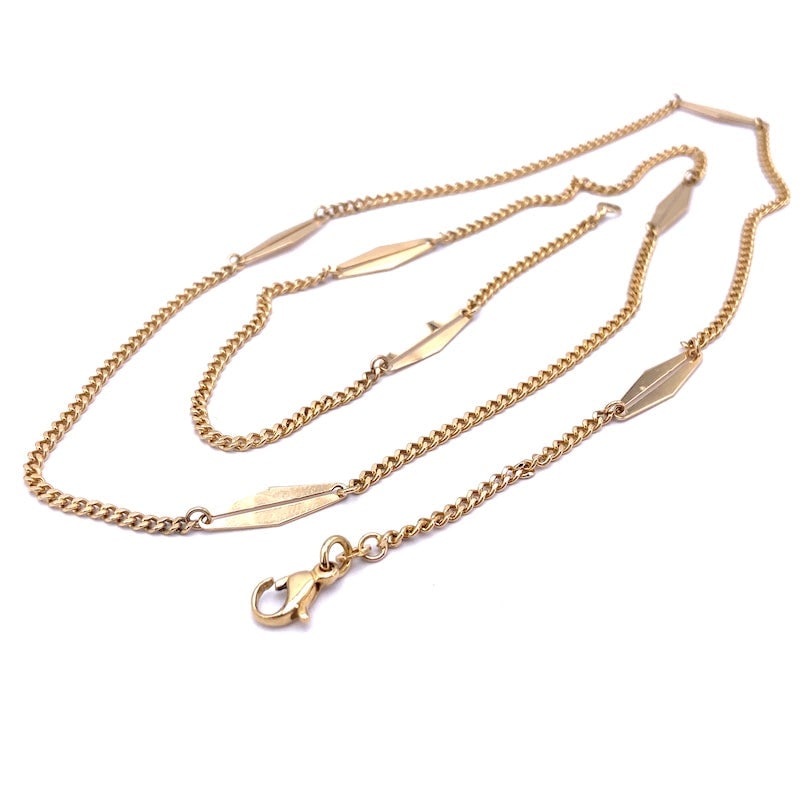 Gold lozenge necklace; 73 cm, 17.1 gr. (1 of 4)