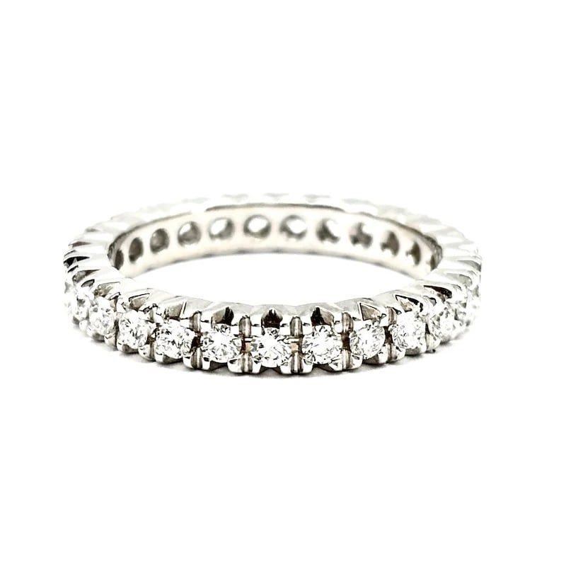 Classic Full Circle 18K White Gold Eternity Band Ring with 0.81 ct Brilliant Diamonds - 3.59 g (1 of 4)