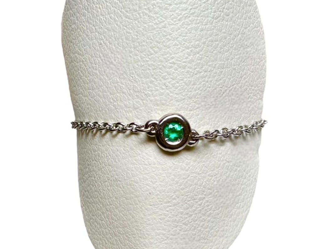 Colombian Emerald 18k Solid Gold chain Ring - 3