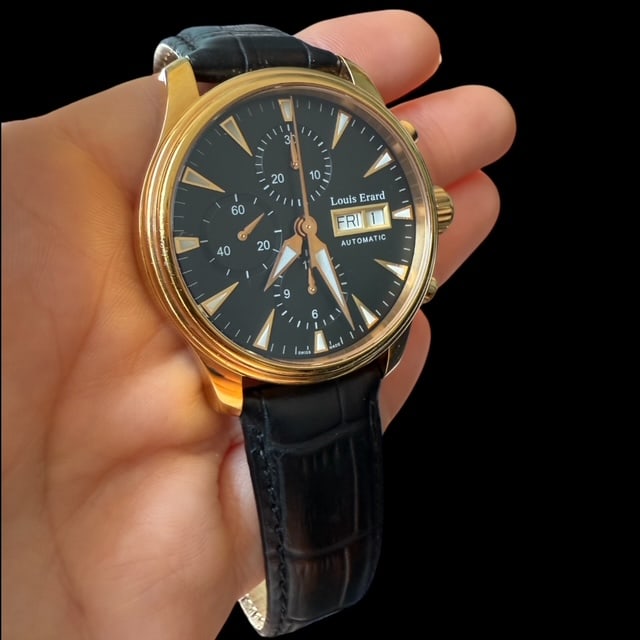Louis Erard Unisex Chronograph Automatic Swiss Automatic wirstwatch: Louis Erard Unisex Chronograph Automatic Swiss Automatic wirstwatch The watch comes as you can see thru the pictures Case: 40mm - crown not included Perfectly working SKU: 7w Elegant & Informal Unisex
