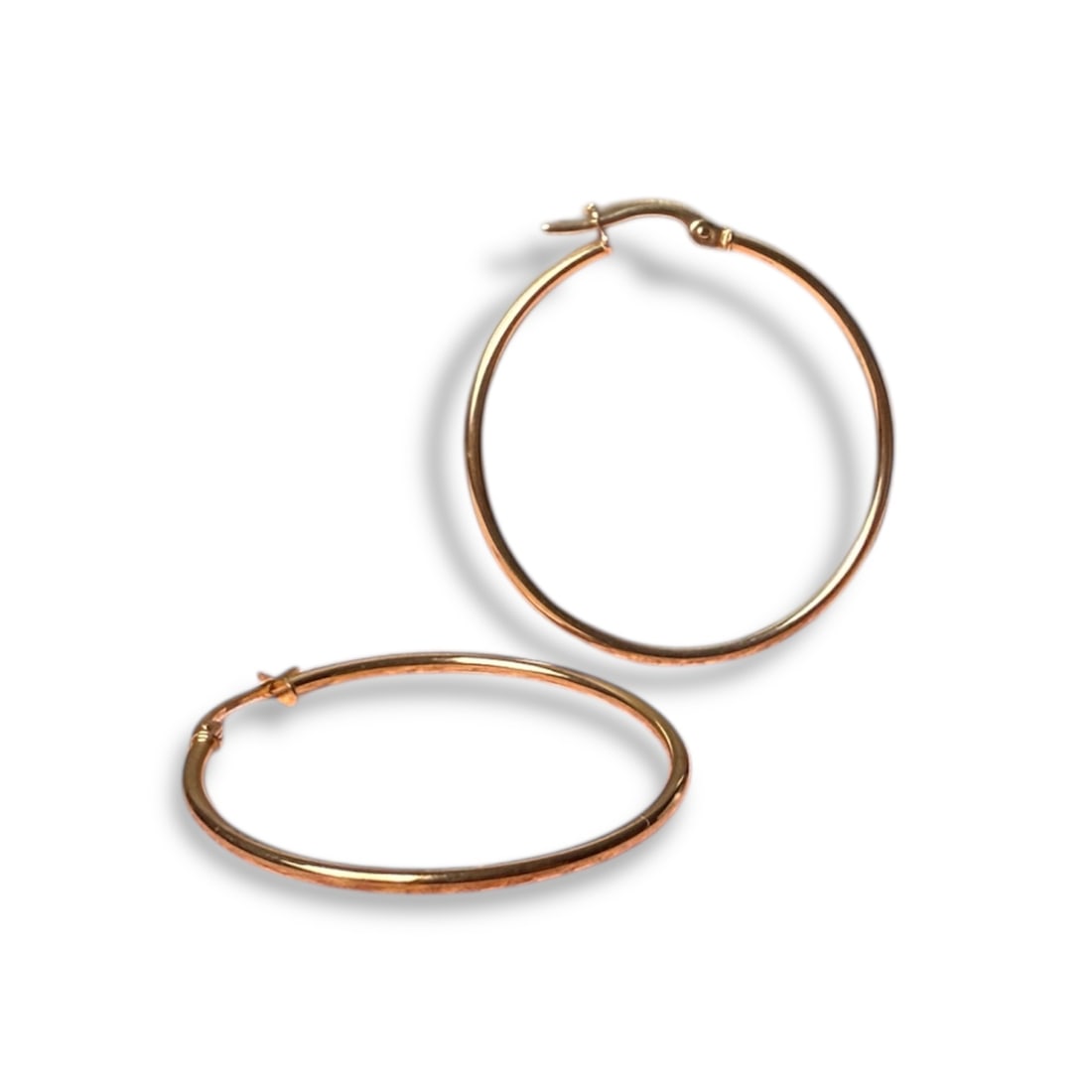 9k solid gold Hoop Earrings - 2