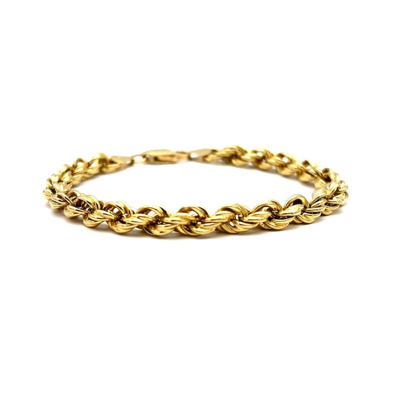 Retro gold maxi rope chain bracelet; 15.76 gr - 20.5 cm: A wonderful vintage 18 kt yellow gold maxi rope chain bracelet with a highly sought-after design. Stunning and rare! Our company's certification is available for free, upon request. If you wish to rec