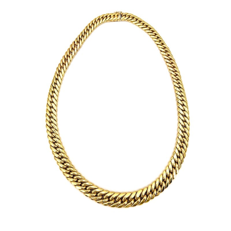 Yellow gold spike maxi necklace, choker; 54.11 gr - 47 cm (1 of 7)