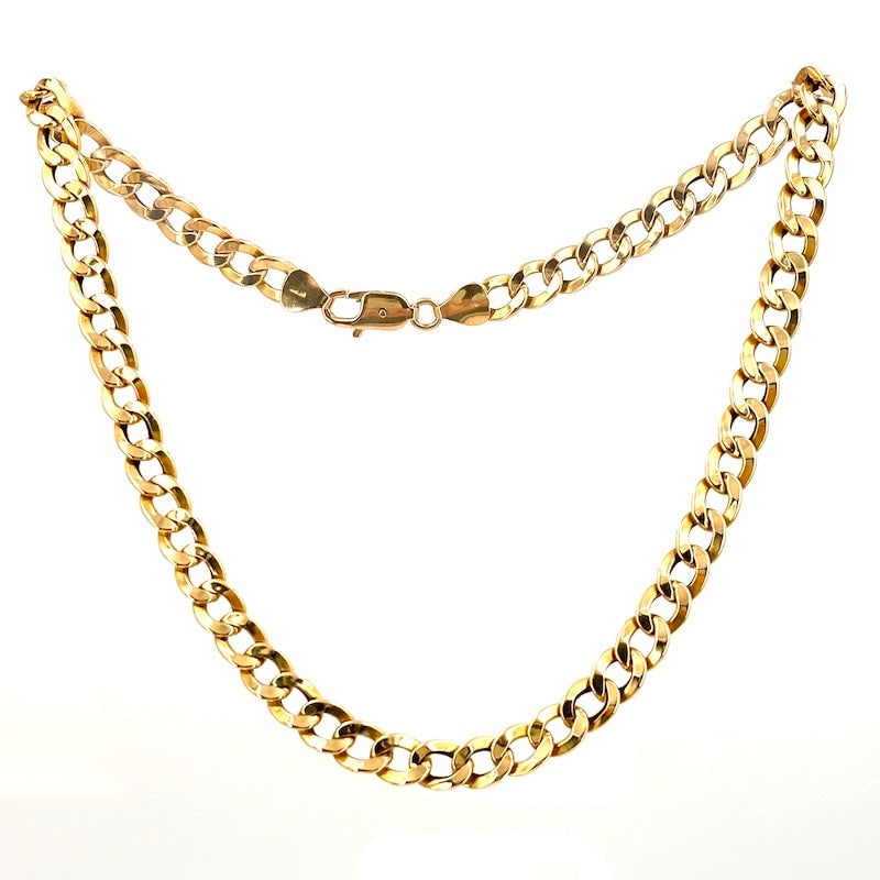 Yellow gold groumette chain necklace; 20.63 gr.: A very important large bargain gold chain necklace with groumette links. A universal, 18 kt yellow gold offering, always highly sought after and absolutely like new! Our company's certification is