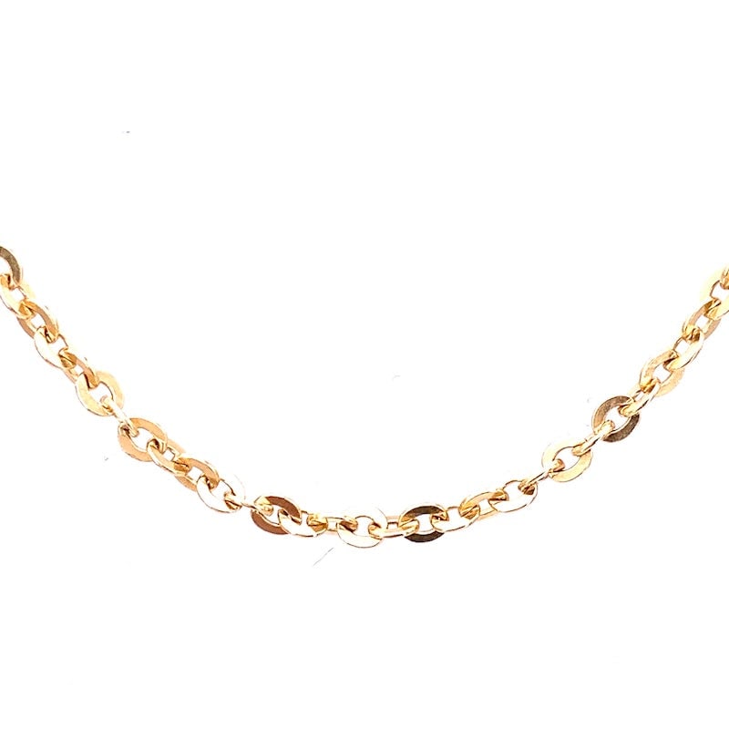 Necklace, yellow gold roll chain; 10.52 gr.: A timeless classic, fine and universal rolled yellow gold necklace! Our company's certification is available for free, upon request. If you wish to receive any other international lab certification, a