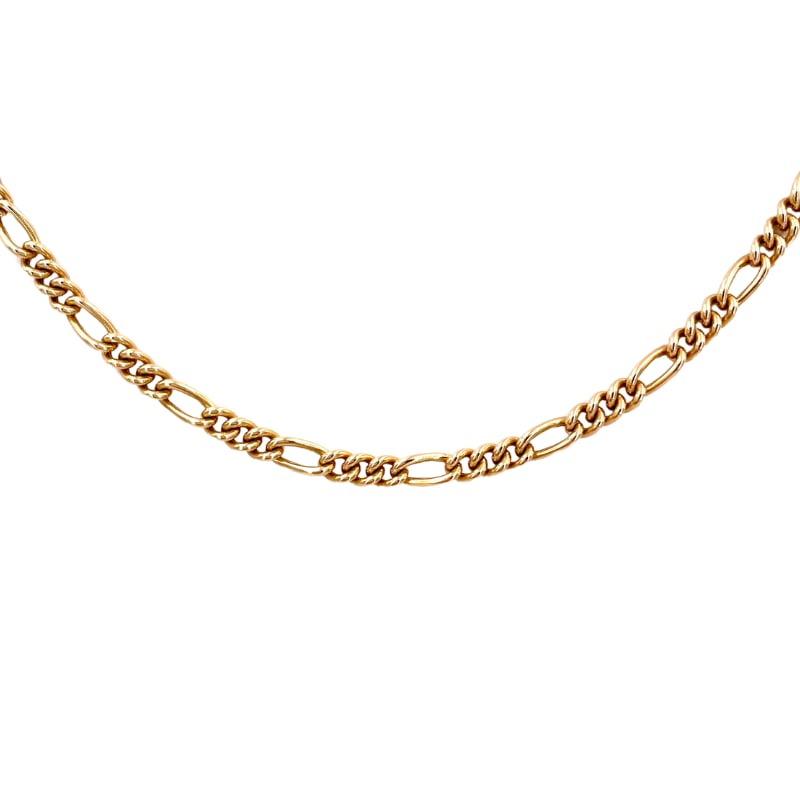 Yellow gold choker chain necklace, link 3+1; 42.5 cm; 9.7 gr.: A beautiful bargain gold 3+1 link necklace. A universal, 18 kt yellow gold offering, always sought after and absolutely like new! Our company's certification is available for free, upon request. If yo