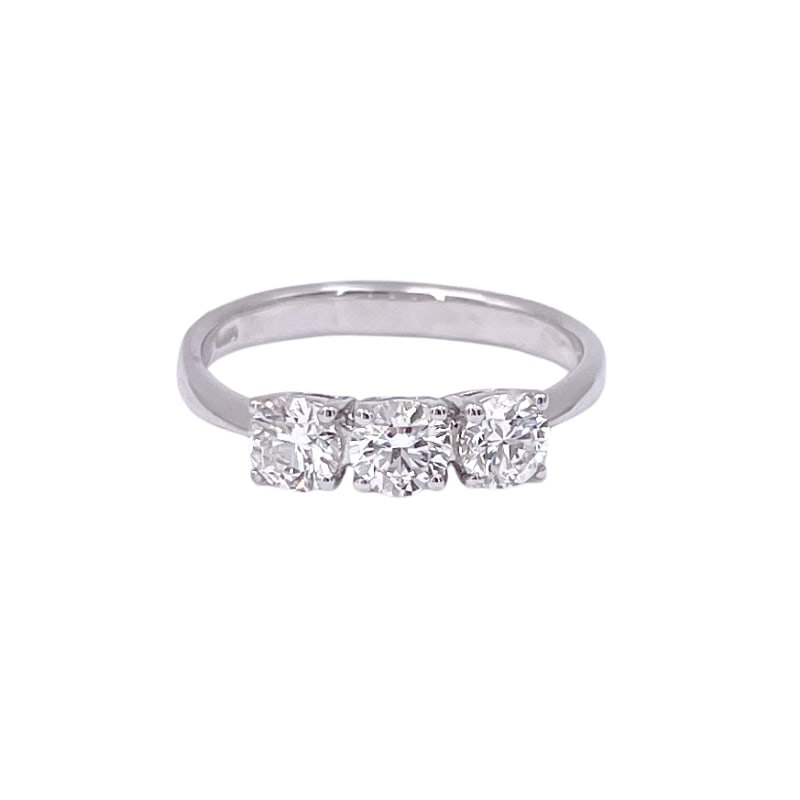 Brilliant and gold trilogy ring - 0.91 ct; 2.63 g: A timeless and eternal white jewel! Gold and 3 brilliants for this beautiful trilogy ring, a promise of love past, present and future! Our company's certification is available for free, upon request. 