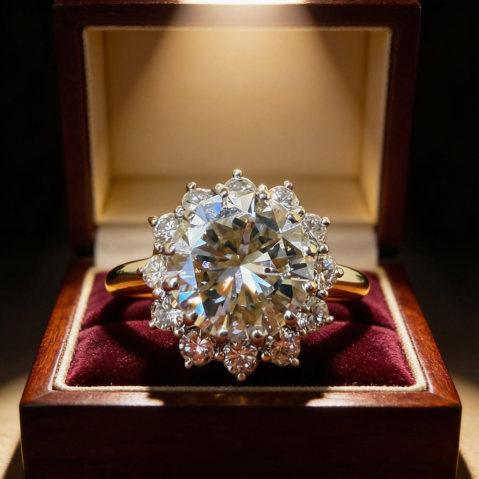Exquisite 18K White Gold Ring with 1,87ct F/VVS Natural Diamonds – 3.8g: A timeless and elegant fine jewelry piece crafted in luxurious 18K white gold, showcasing a breathtaking center diamond of approximately 1.65 carats, radiating exceptional brilliance and sophisticatio