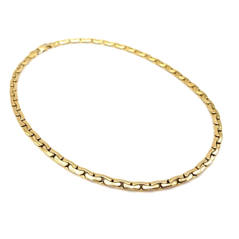 Herringbone yellow gold mesh necklace, choker; 30.56 gr - 45 cm (1 of 7)