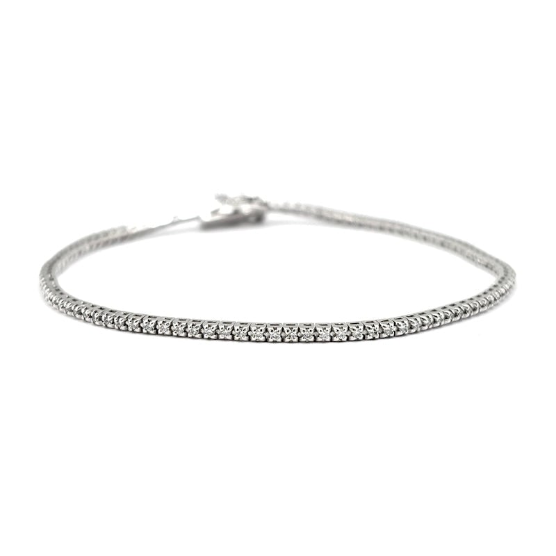 White gold and diamond tennis bracelet - 0.61 ct; 6 gr - 17.5 cm (1 of 10)