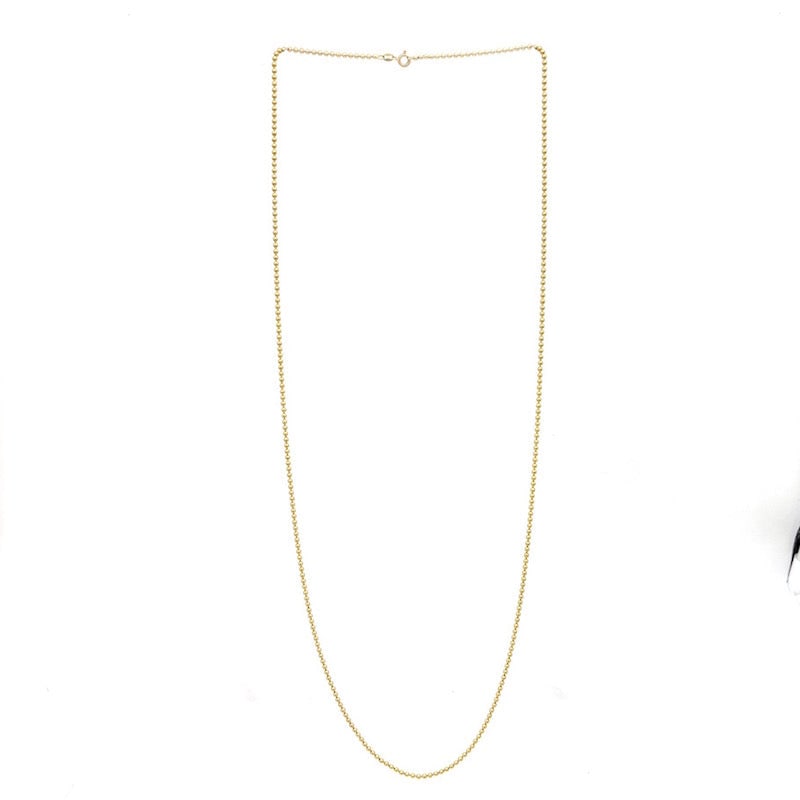 Long yellow gold ball chain necklace; 79 cm, 18.69 g (1 of 8)