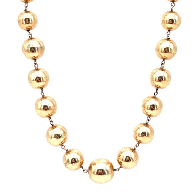 Vintage gold ball chain necklace; 90 cm - 71.2 g (1 of 10)