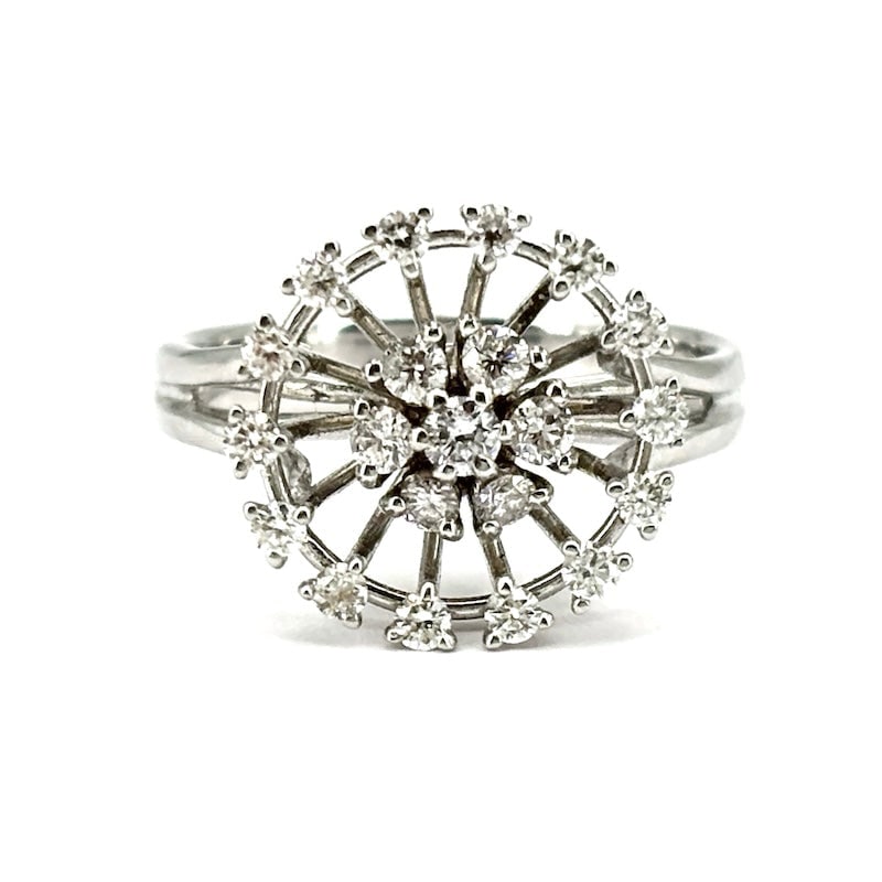Diamond sun ring, white gold - 0.58 ct; 4.16 gr (1 of 6)
