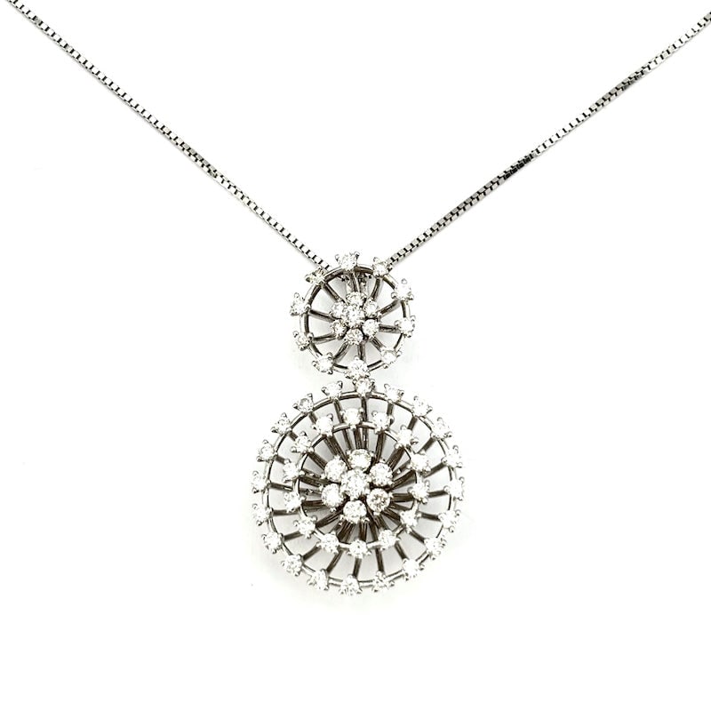 Double sun pendant with diamonds and white gold; 6.99 g (1 of 8)