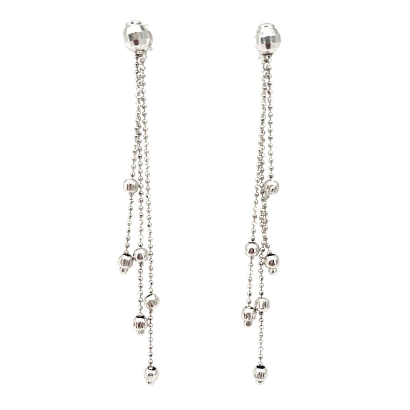 White gold ball chain earrings, dangling - 6.5 cm; 3.44 gr (1 of 5)