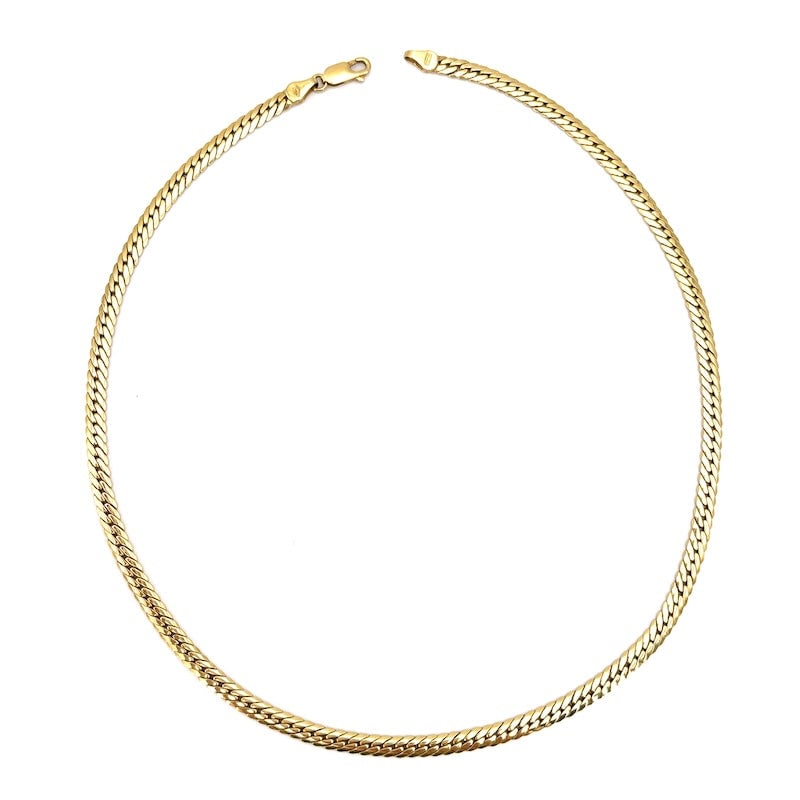 Yellow gold ear of wheat necklace, choker; 9.77 g - 43 cm (1 of 6)