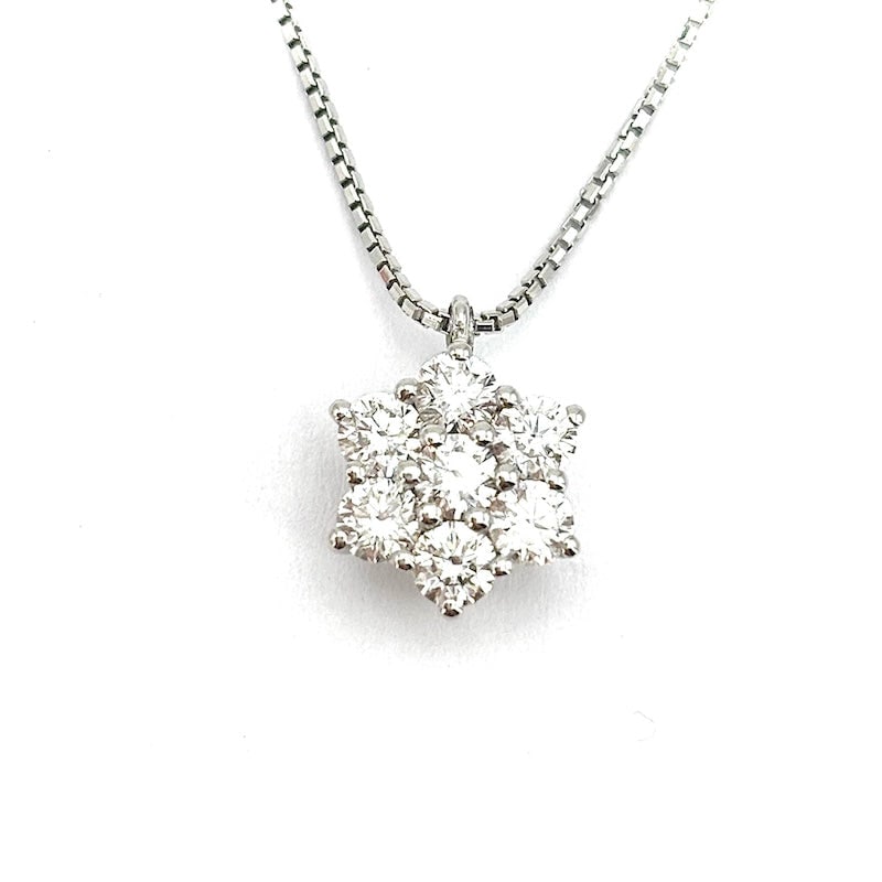 Diamond and gold flower pendant - 0.81 ct; 3.95 g (1 of 7)