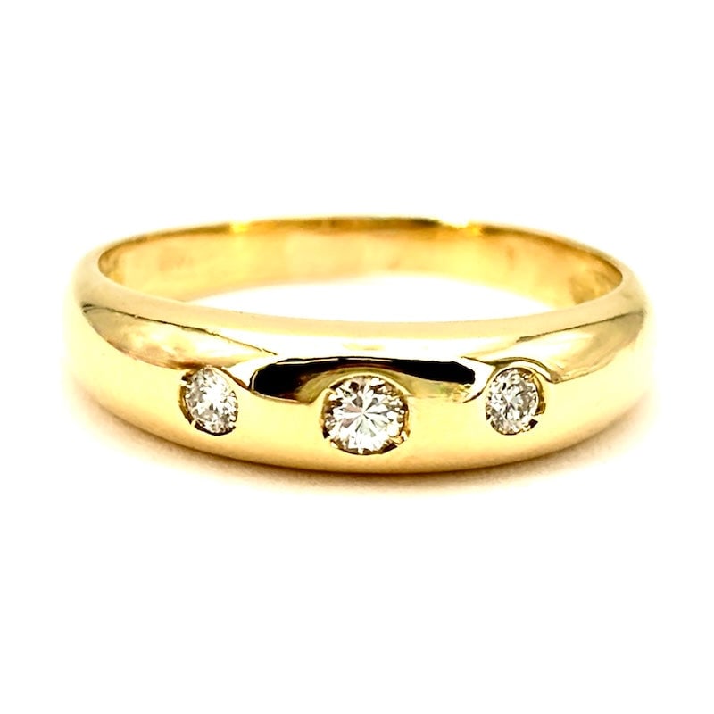 Trilogy diamond wedding band ring; 3.45 gr (1 of 6)